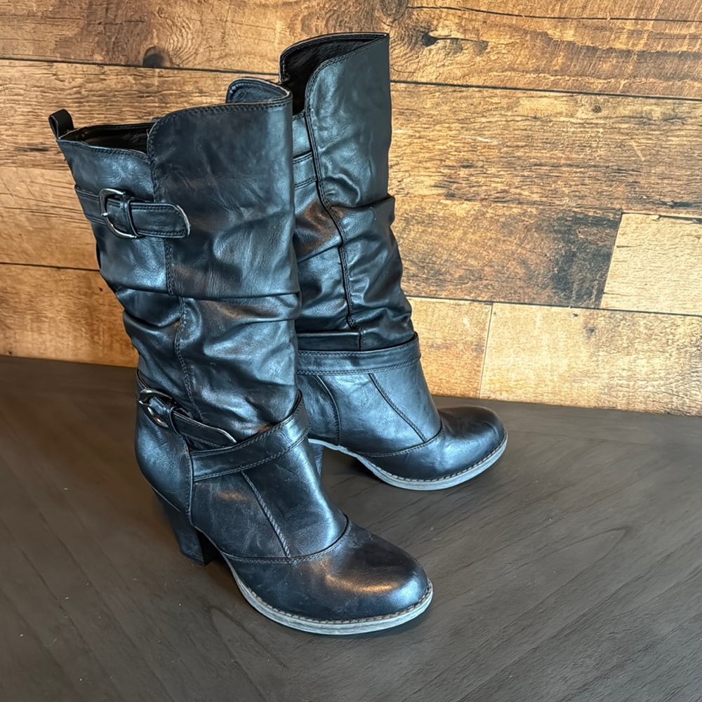 Black Leather Women's Boots
